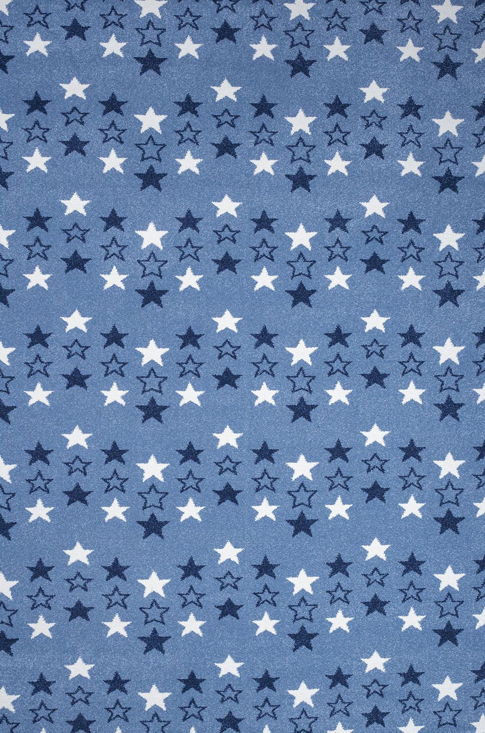 Παιδικό χαλί Diamond kids 8469/330 ραφ μπλε αστεράκια - ΣΕΤ (0,70x1,50)x2 0,70x2,20 Colore Colori