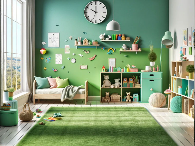 Μοκετα πρασινη παιδικο δωματιο